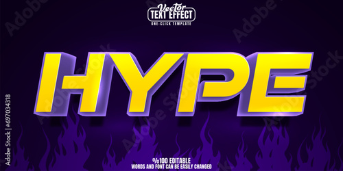 Hype editable text effect, customizable game and movie 3D font style