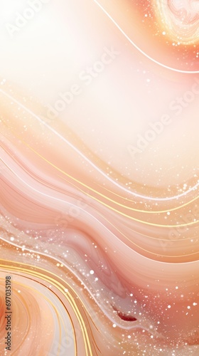 Peach Fuzz color of the year 2024 abstract glitter festive waves background. New 2024 trending Peach Fuzz color. Colour trend palette..