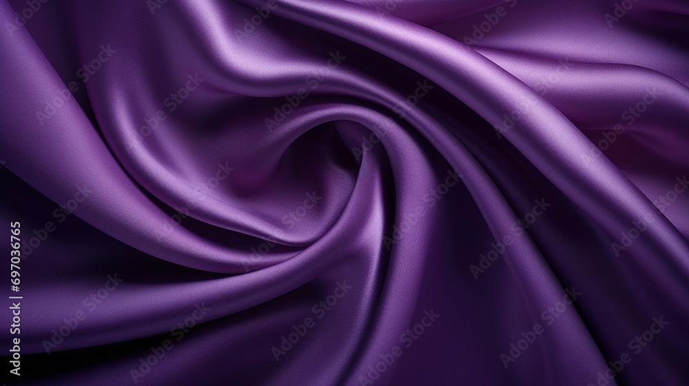 rippled purple satin fabric, shiny luxury purple swirl silky backgrounds. - obrazy, fototapety, plakaty 