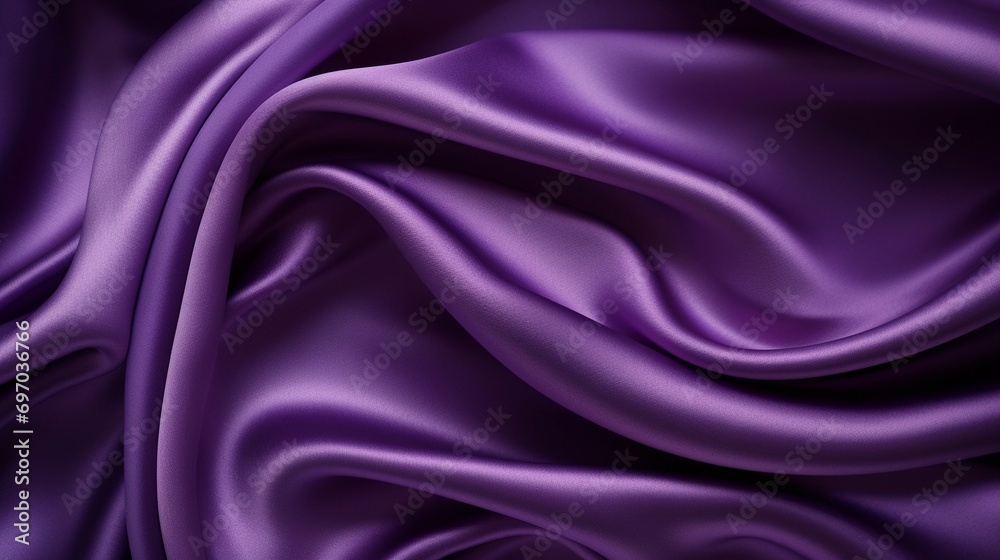 Fototapeta premium rippled purple satin fabric, shiny luxury purple swirl silky backgrounds.