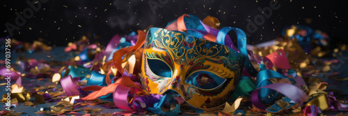 mardi gras mask. banner © OLGA