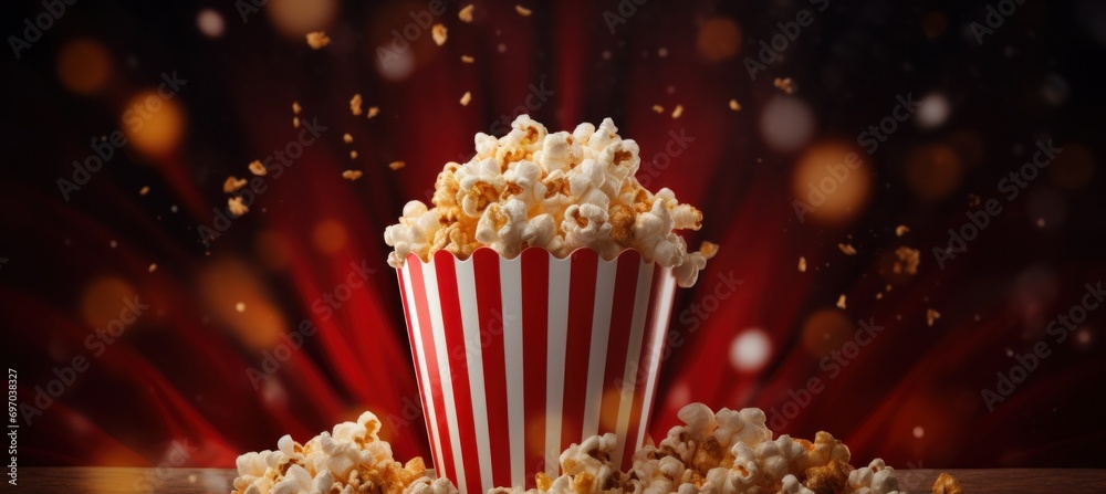 popcorn in a bag in the centre of a brown floor