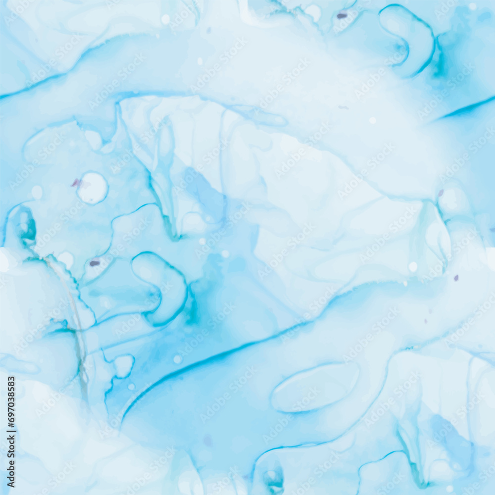 Obraz premium Watercolor Marble. Water Copper Texture. Gold Sea Paint. Luxury Seamless Ink Painting. Blue Abstract Watercolor. Vector Ink Marble. Fluid Elegant Watercolor. Foil Marble Background. Trendy Alcohol Ink