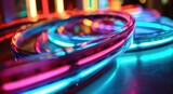 Vibrant Neon Spiral LED Lighting for Club and Party Background