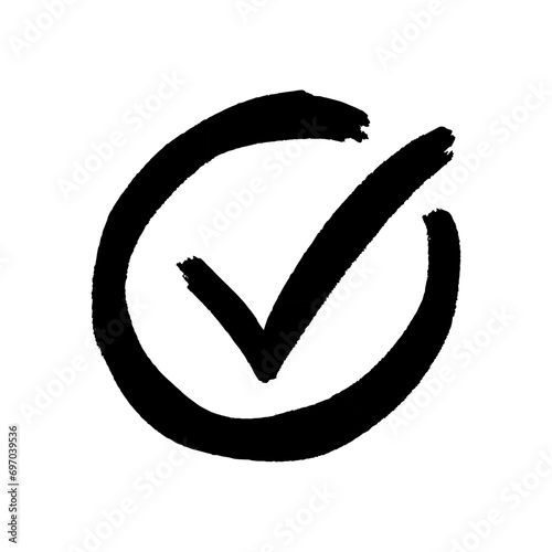 hand drawn check mark icon. Vector illustration