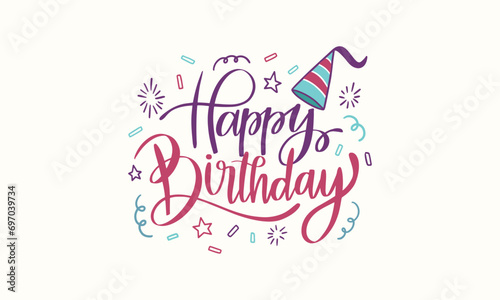 Happy Birthday To You wish font design  vector logo  and happy birthday typography  birthday cake design