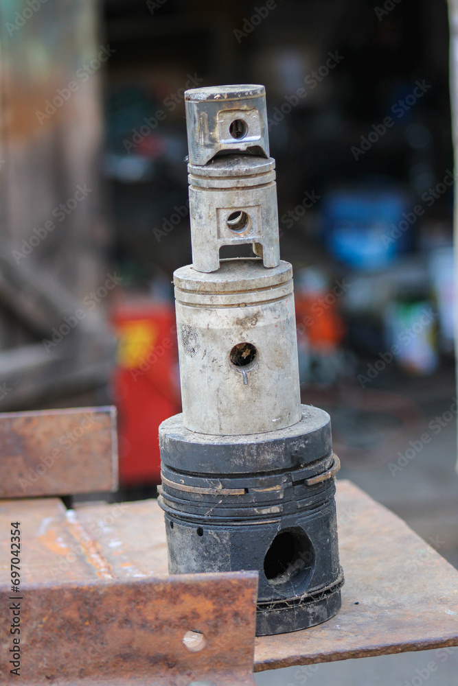 Fototapeta premium A primada of different sized pistons.
