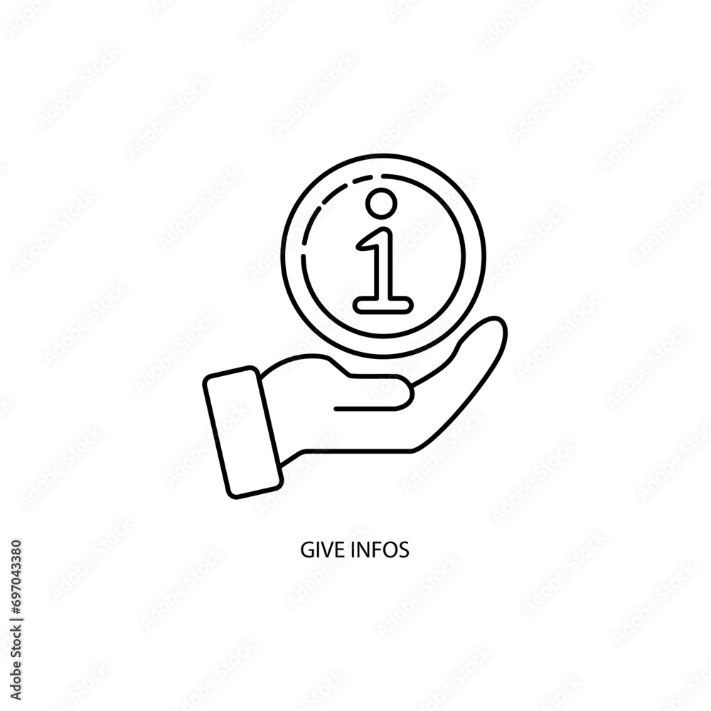 give infos concept line icon. Simple element illustration. give infos concept outline symbol design. give infos concept line icon. Simple element illustration. give infos concept outline symbol design.