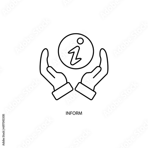 inform concept line icon. Simple element illustration. inform concept outline symbol design.