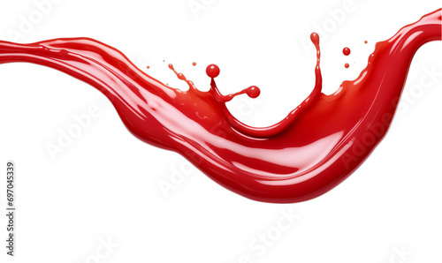 Red ketchup splash isolated transparent background