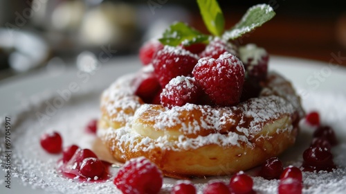 Delicious Coconut Cream-Filled Raspberry Beignet