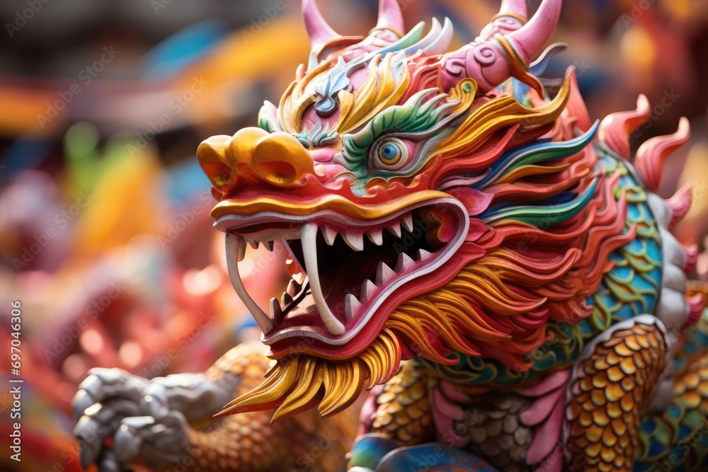 Chinese dragon. A symbol of luck and prosperity during Chinese New Year celebrations. Chinese dragon. A symbol of luck and prosperity during Chinese New Year celebrations.