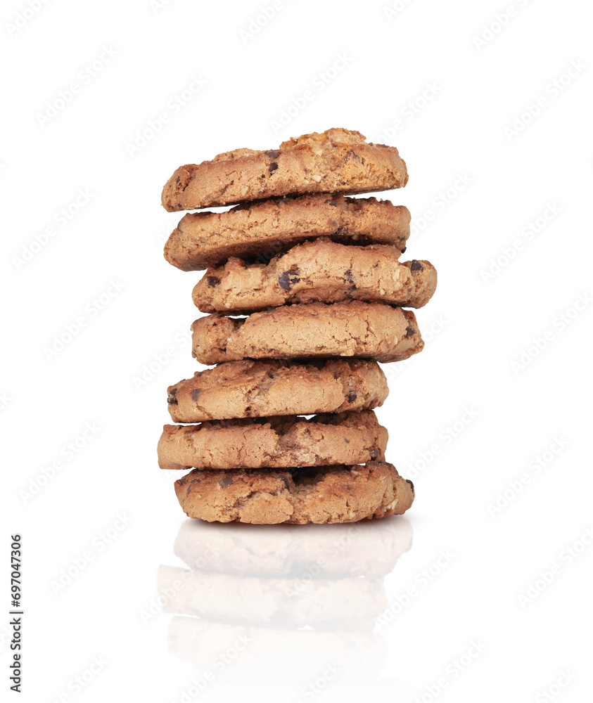 Freshly baked chocolate chip cookies isolated on transparent bacground Freshly baked chocolate chip cookies isolated on transparent bacground