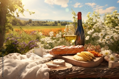 Tarte Tropezien Elegance: A Vineyard Picnic Unveils the Art of Gastronomy, Gourmet Delights, and French Pastry in a Scenic Outdoor Setting, Creating a Culinary Experience Infused with Delight.