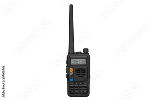 3d rendering black radio long range walkie talkie