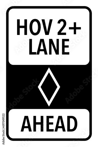 Vector graphic of high occupancy HOV vehicle lane sign