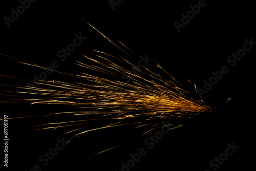 lines of light. sparks in the dark