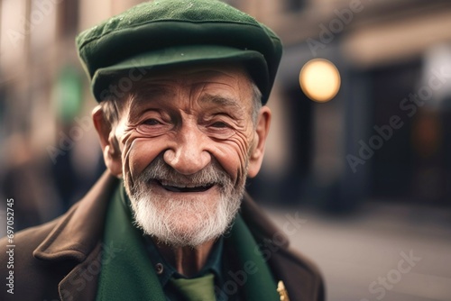 man smiling in green outfit on st patrick's day