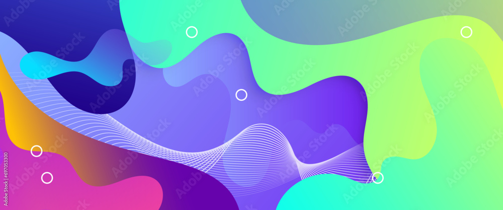 Colorful colourful vector abstract creative liquid banner in minimal and simple trendy style. Colorful modern graphic design liquid element for banner, flyer, card, or brochure cover