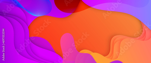 Colorful colourful vector simple minimalist banner with abstract liquid shapes. Colorful modern graphic design liquid element for banner, flyer, card, or brochure cover