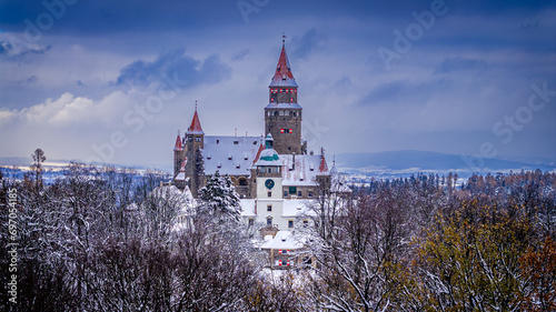 Bouzov castle in winter, Czech Republic