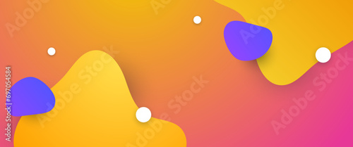 Colorful colourful vector simple minimalist banner with abstract liquid shapes. Colorful modern graphic design liquid element for banner, flyer, card, or brochure cover © Roisa