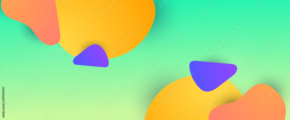 Colorful colourful vector simple abstract banner with liquid waves shapes. Colorful modern graphic design liquid element for banner, flyer, card, or brochure cover