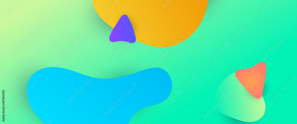 Colorful colourful vector simple minimalist style banner design with waves and liquid. Colorful modern graphic design liquid element for banner, flyer, card, or brochure cover