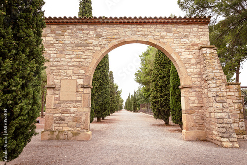 Portal of the Targaryens  Portal dels Targarins fora Vila  - park of Sant Eloi in Tarrega  Province of Lleida  Catalonia  Spain
