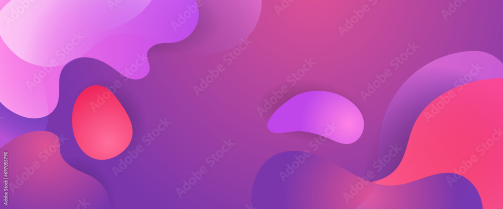 Colorful colourful minimalist simple banner with liquid shapes. Colorful modern graphic design liquid element for banner, flyer, card, or brochure cover - obrazy, fototapety, plakaty 
