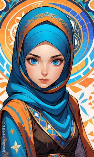 Young Beautiful Muslim Hijab Girl Portrait photo