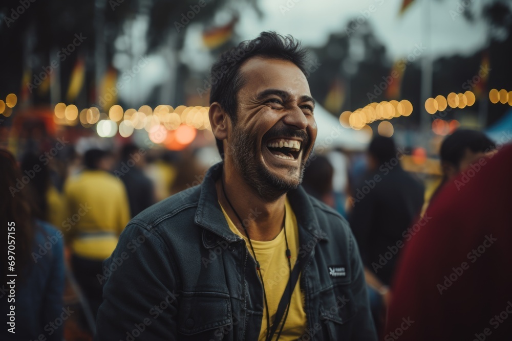 Happy cali fair Colombia. Lively celebration at la feria de cali: a kaleidoscope of colombian culture, salsa rhythms, and vibrant traditions in a festive and joyous atmosphere. - obrazy, fototapety, plakaty 