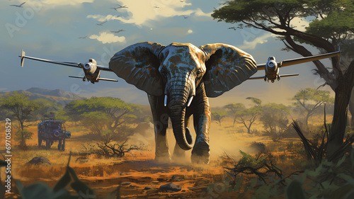 drones for wildlife conservation elephant photo