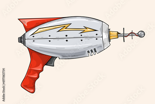 Futuristic Cartoon blaster pistol vector illustration