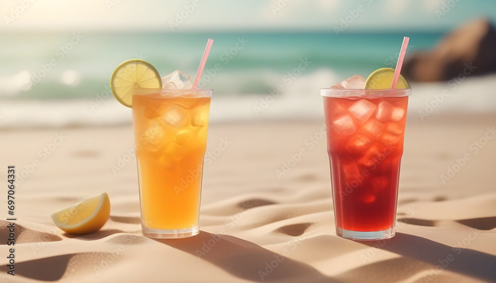 Summer drink on beach