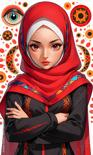 Young Beautiful Muslim Hijab Girl Portrait (ID: 697064913)