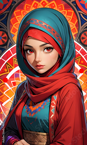 Young Beautiful Muslim Hijab Girl Portrait (ID: 697065129)