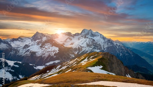 Mountains with great sunset