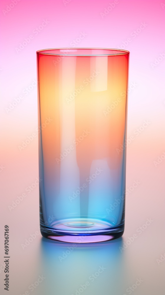 Fondo de geometría de vaso de vidrios con reflejos coloridos. Ilustración 3d. Aplicable para móvil. Generado por IA. - obrazy, fototapety, plakaty 