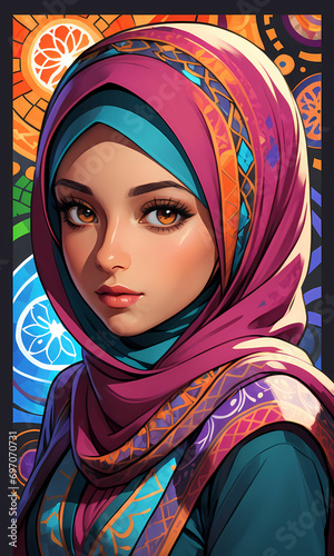Young Beautiful Muslim Hijab Girl Portrait (ID: 697070731)