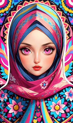 Young Beautiful Muslim Hijab Girl Portrait (ID: 697071165)