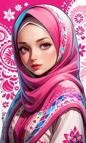 Young Beautiful Muslim Hijab Girl Portrait (ID: 697071191)