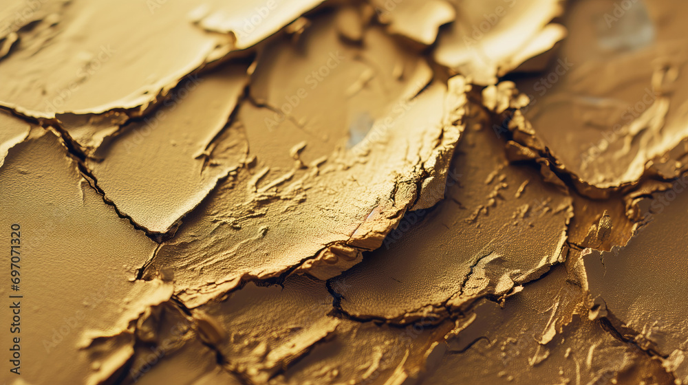 Texture of crumbly gilding, close-up shot, backdrop for web promotion