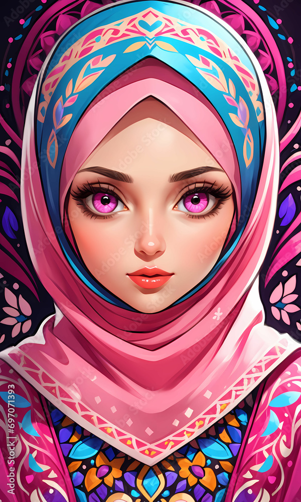 Young Beautiful Muslim Hijab Girl Portrait
