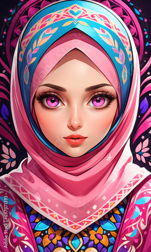 Young Beautiful Muslim Hijab Girl Portrait (ID: 697071393)