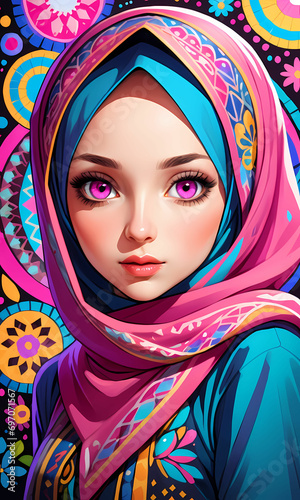 Young Beautiful Muslim Hijab Girl Portrait (ID: 697071567)