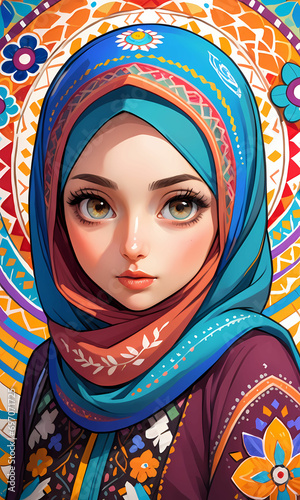 Young Beautiful Muslim Hijab Girl Portrait (ID: 697071725)