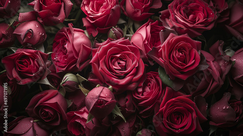 International Women s Day  Valentine s Day  love confession  composition of frozen red roses  close-up  suitable for cards and desktop wallpapers