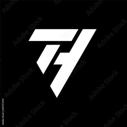 Letter TH or HT monogram logo design