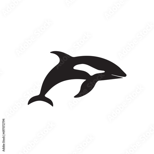Whale in cartoon  doodle style. Isolated 2d vector illustration in logo  icon  sketch style  Eps 10  black and white. AI Generative